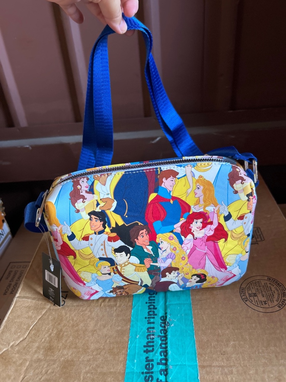 Pink a la Mode Buckle Down Disney Princess Prince Couples Crossbody Bag